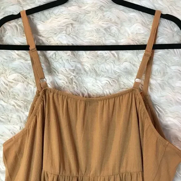 Torrid Cottagecore Boho Tank Tan/Brown Crochet, Ruffle bottom, NWT 2X - Picture 8 of 13